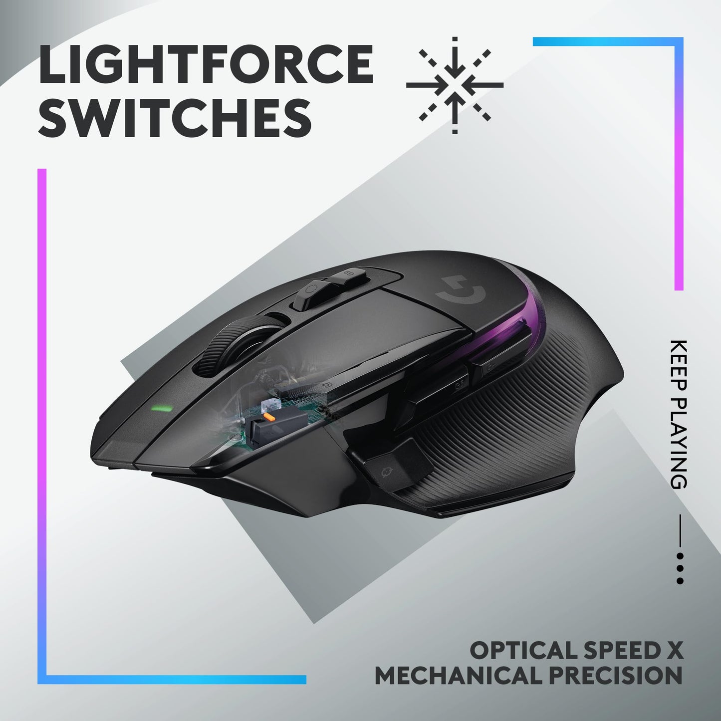 Logitech G502 X Plus Lightspeed Wireless RGB Gaming Mouse and G640 SE Large Cloth Gaming Mouse Pad (460 x 400 x 3 mm) - Black