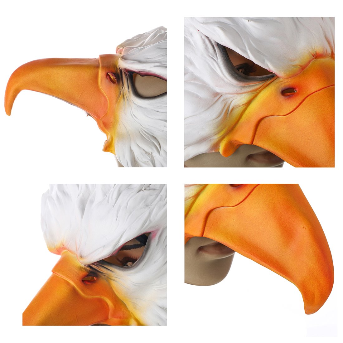 YU FENG Half Face Masks,Eagle Animal Latex Costume Mask for Halloween Masquerade Cosplay Fun Party