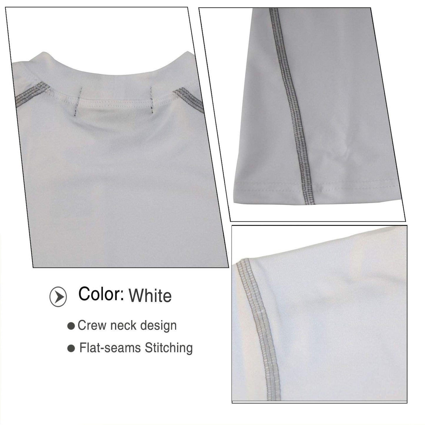 LANBAOSI Boy's Compression Shirts Child's Short Sleeve Base Layer Tops Black 7