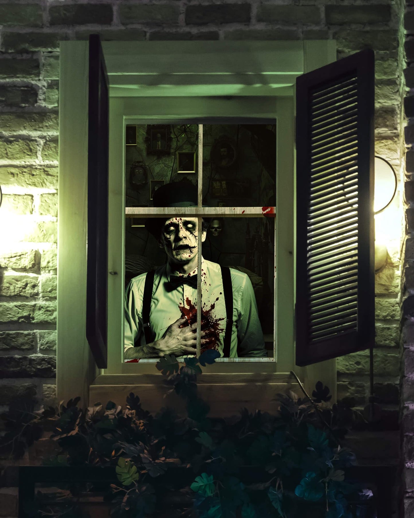 YUSPENYE 2 Pack of Halloween Newlyweds Ghost Window Door Cover, Halloween Decoration, Party Decors