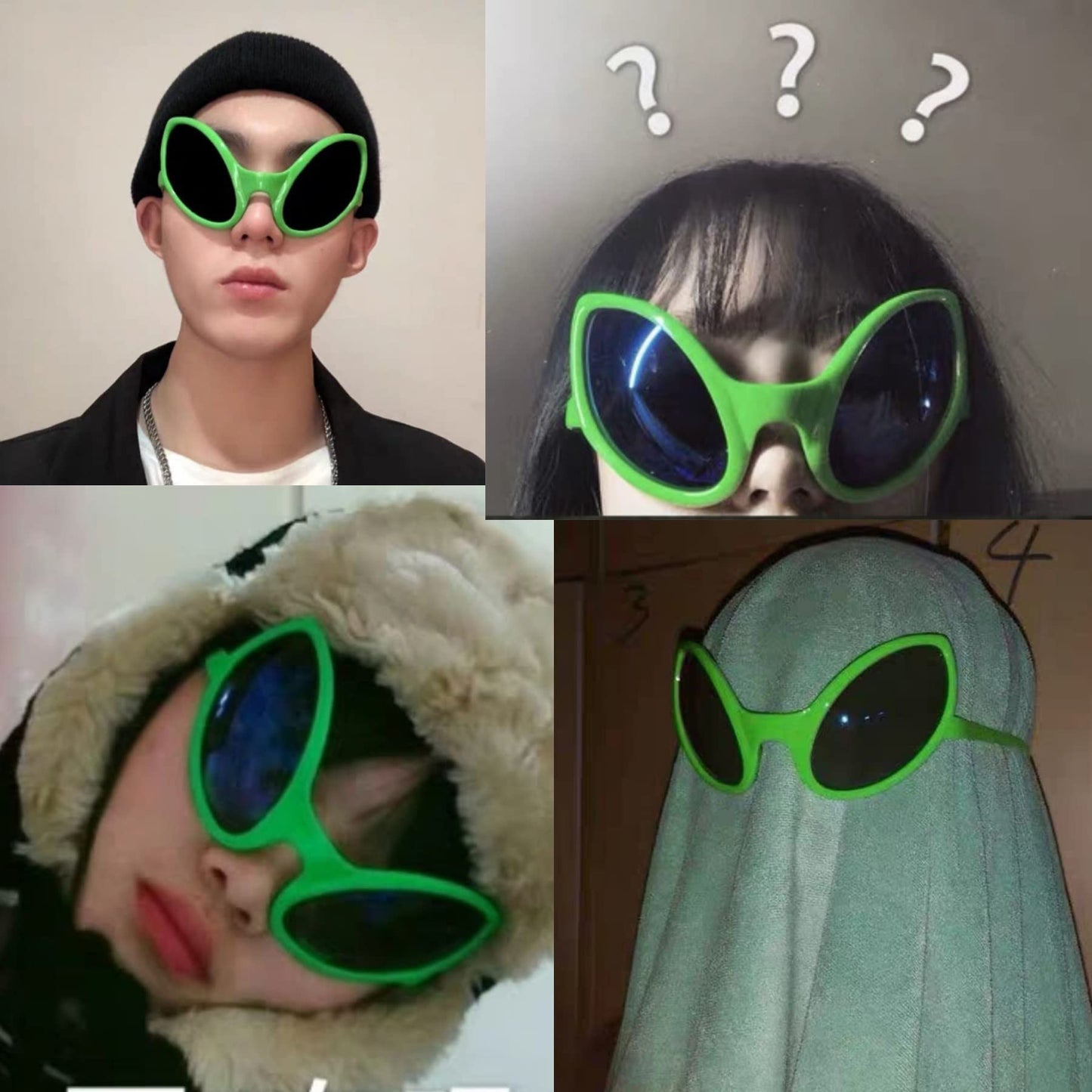 Yilistore Novelty Alien Glasses for Halloween Party Accessories, Alien Costume Accessories Eyeglasses with Deluxe Gift Glassesbox