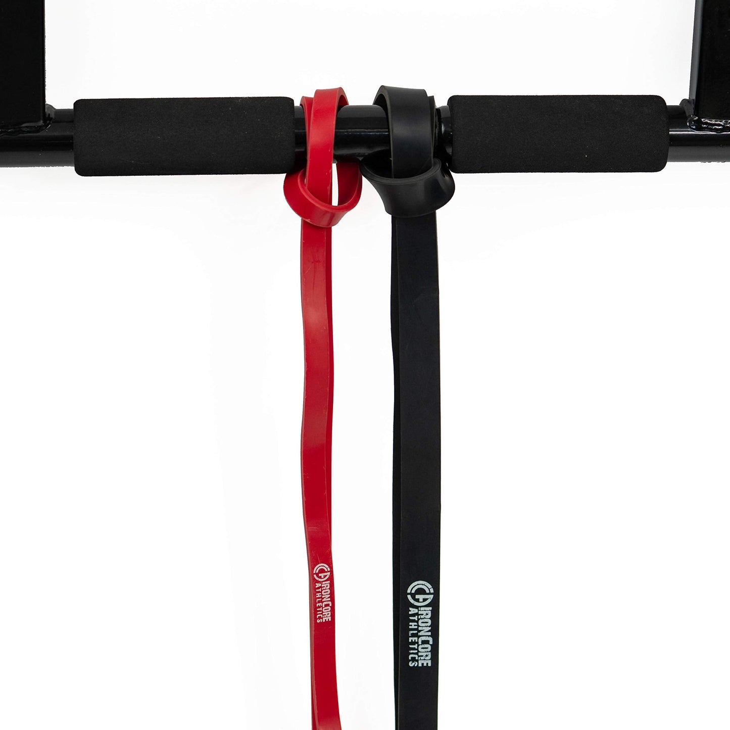 Iron Core Athletics Joist Mount Pull Up Bar with 2 Pull Up Assist Bands - Heavy Duty Joist Mounted Pull-Up/Chin Up Bar