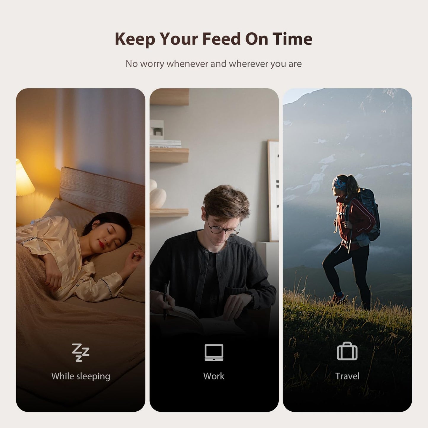 IMIPAW Automatic Cat Feeder, 5G WiFi Cat Food Dispenser with APP Remote Control, Pet Dry Food Smart Feeder, Programmable Timed Feeding, Dual Power Supply, 1-10 Meals Per Day