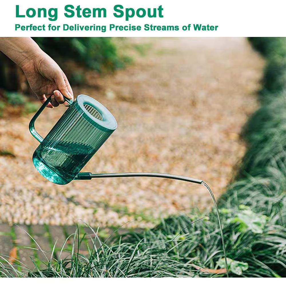 Long Spout Watering Can Indoor, Small Watering Cans for House Plants, Flowers, Succulents 33.8oz(Green)