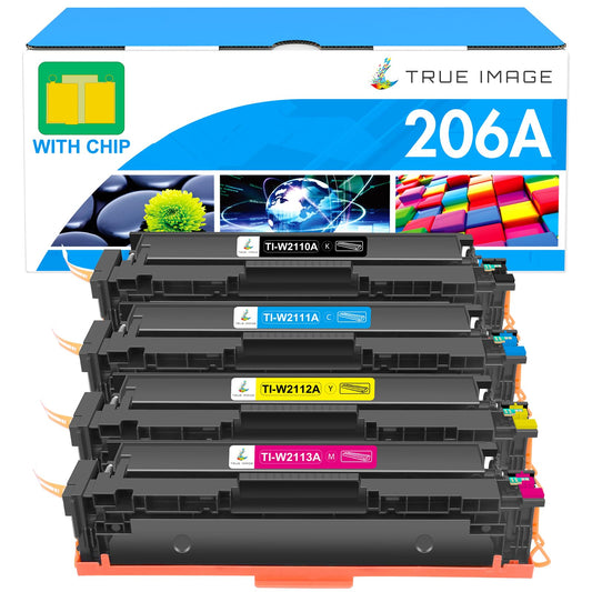 206A Toner Cartridges 4 Pack: M283fdw 206X Set Compatible Replacement for HP 206A 206X Color Laserjet Pro MFP M283fdw M283cdw M255dw M283 M255 Printer High Yield Ink (Black Cyan Yellow Magenta)