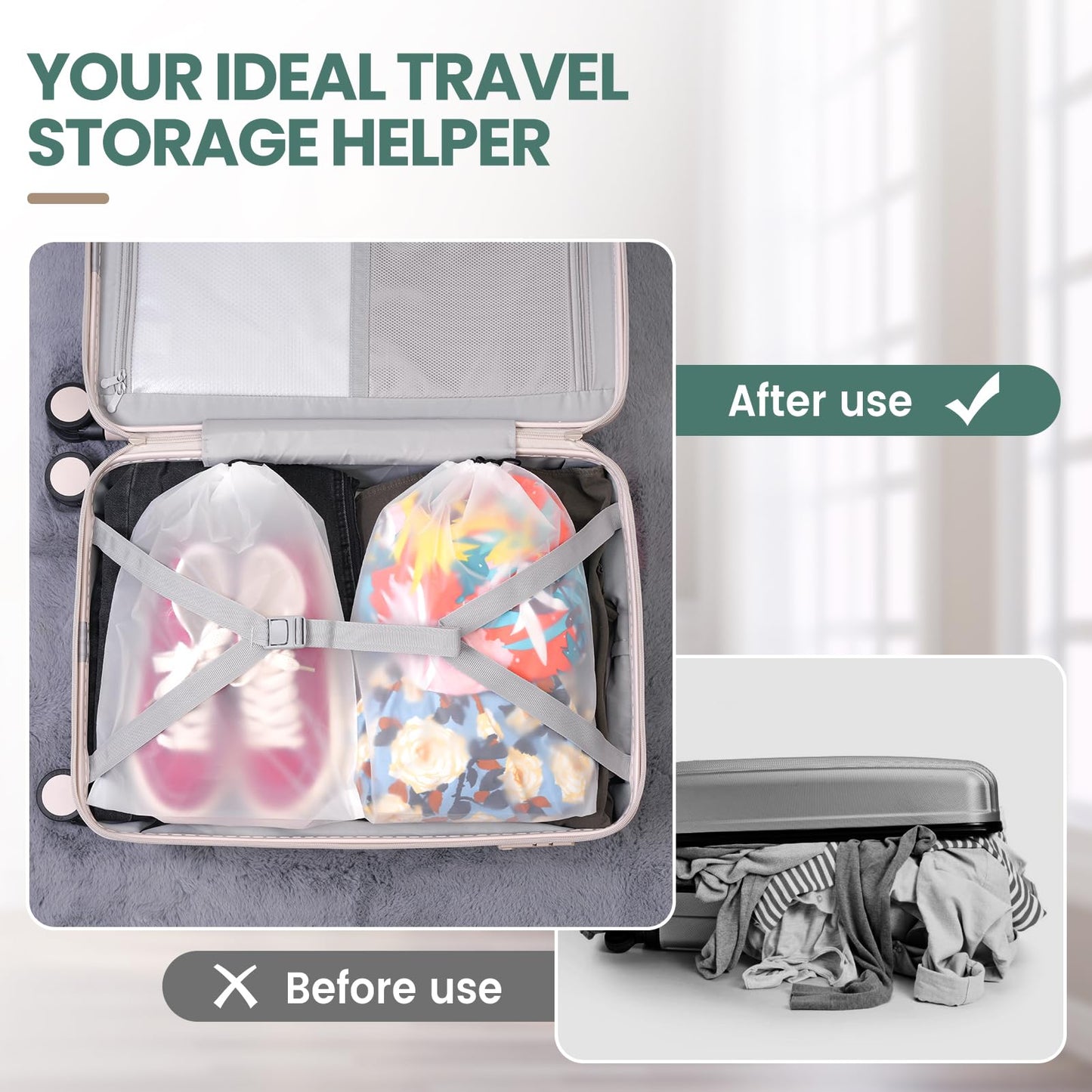 23 Pack Shoe Bags for Travel, 11.8" x 15.7" Waterproof Travel Shoe Bags for Packing,Large Travel Bag for Shoes, Storage Bags Travel Essentials Men for and Women