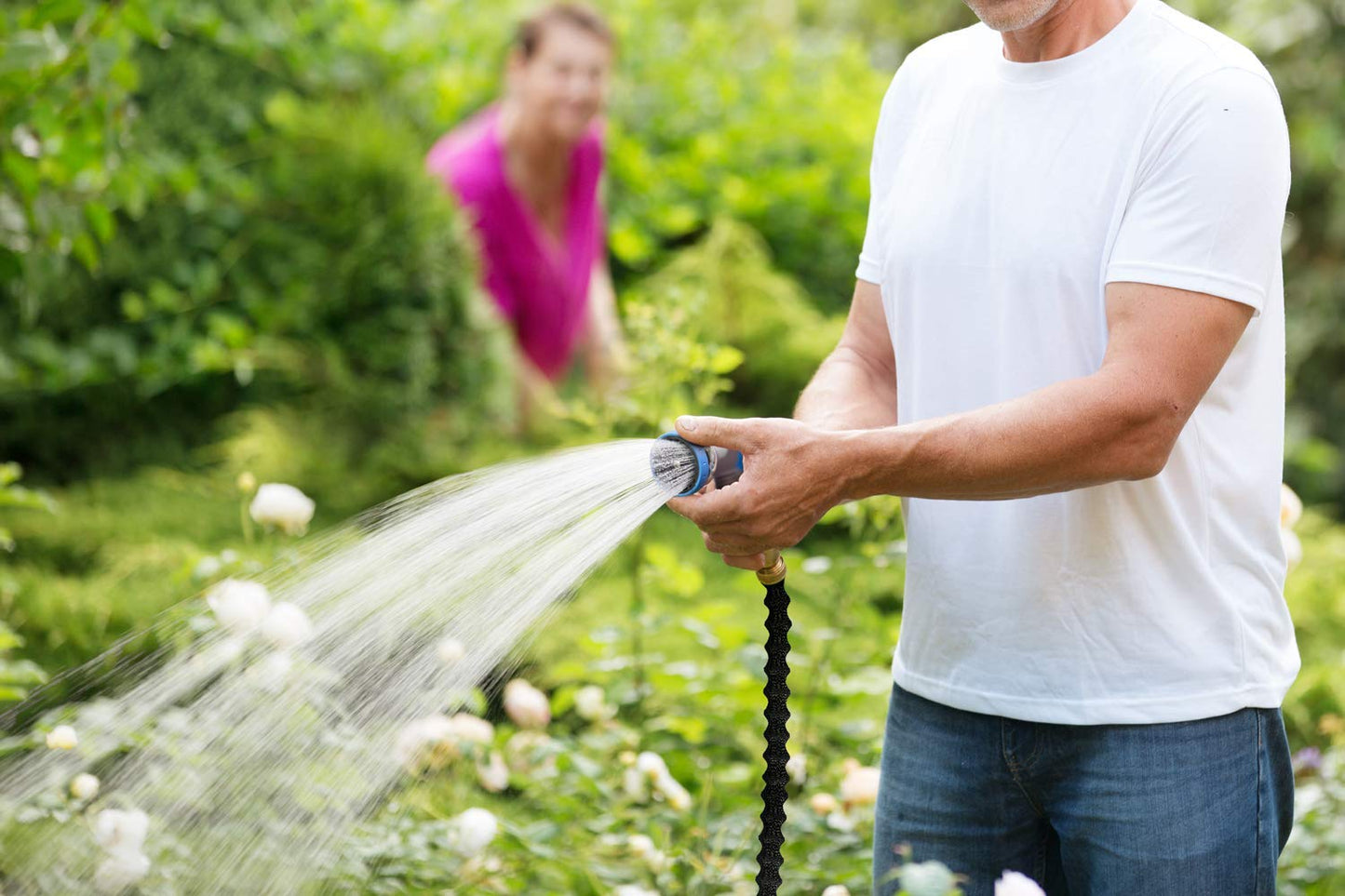 INNAV8 Garden Hose Nozzle Sprayer Heavy Duty - Features 10 Spray Patterns, THUMB CONTROL On Off Valve for Easy Water Control - HIGH Pressure Nozzle for Hose Outdoor