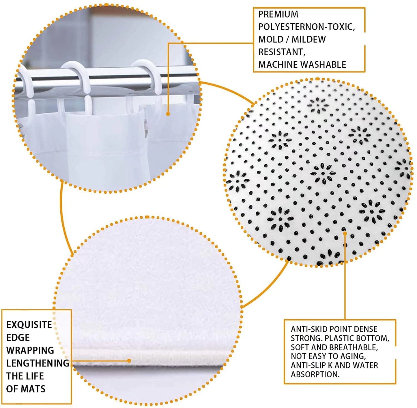 Yddsky 4 Pcs Halloween Shower Curtain Set with Rugs Toilet Lid Cover,Bloody Hand Shower Curtain with 12 Hooks for Bathroom Set Decor Horrible Halloween Bathroom Decor Theme