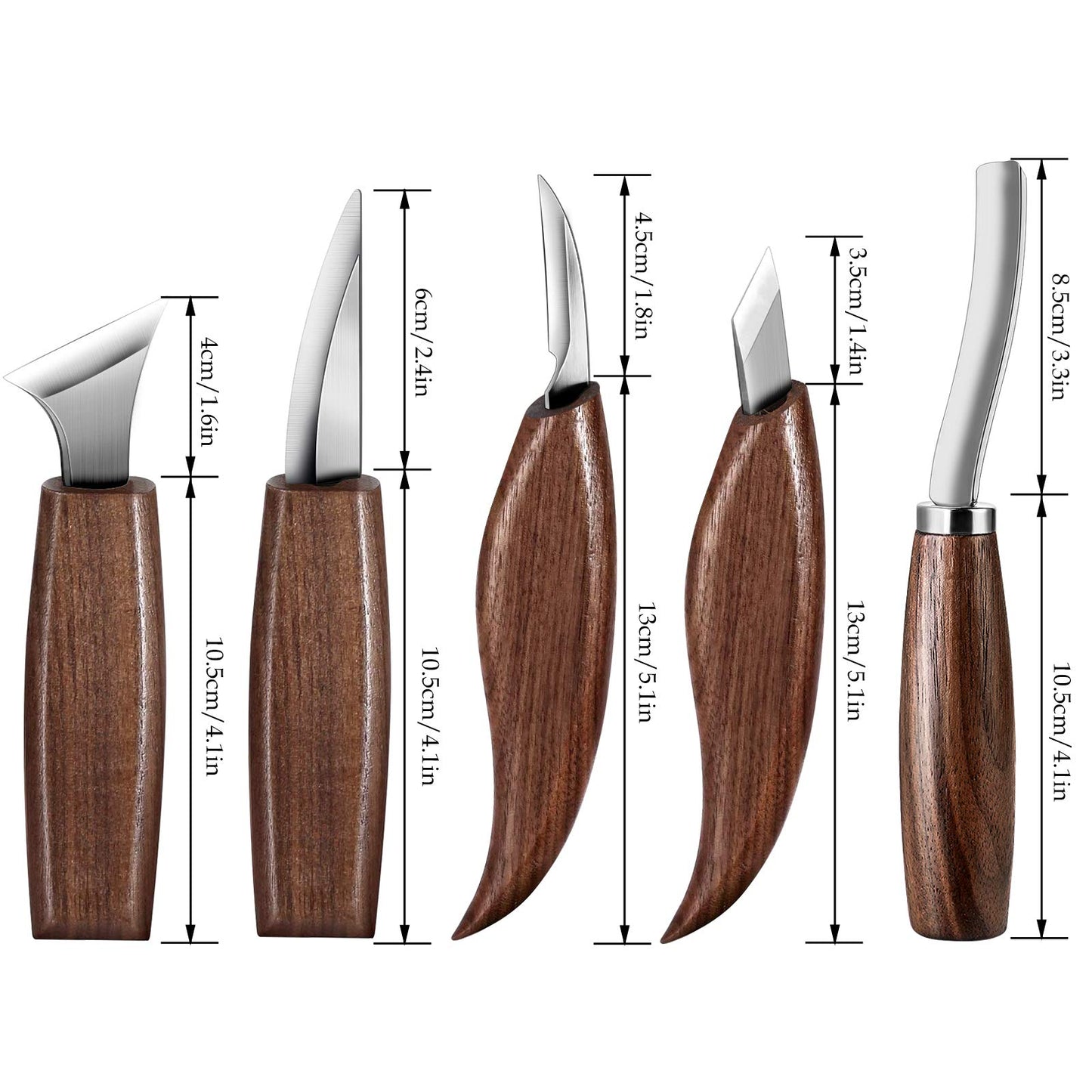 Wood Carving Tools Set,Detail Wood Knife,Hook Carving Knife Kit for Beginners,Trimming Knife for Spoon Bowl Cup Pumpkin Woodwork, Chip Carving Knife Kit,Square Handle Design(6pcs)