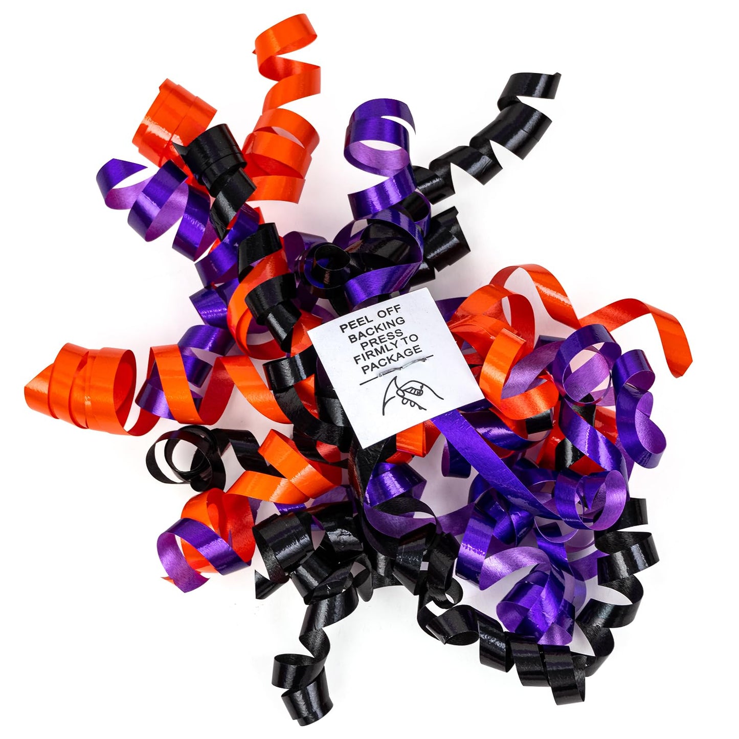 WRAPAHOLIC 12-Count Halloween Self-Adhesive Curly Bows Gift Wrap Accessory - Purple/Blac/Orange Curly Bows, Perfect for Halloween, Christmas, Birthday, Party Favors Decorations