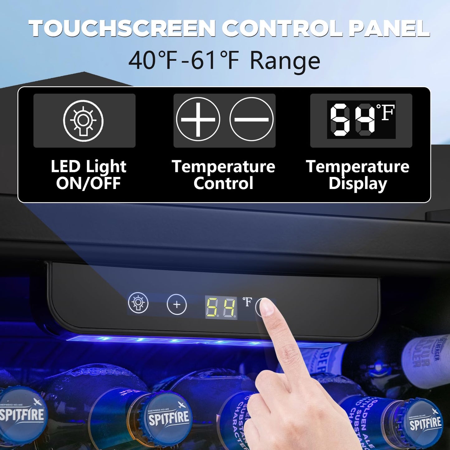 2.6 Cu.ft Beverage Refrigerator Cooler, 95 Can Mini Fridge Glass Door with Adjustable Shelves, Digital Temperature Display, Freestanding Small Drink Fridge for Home, Office or Bar(Black)