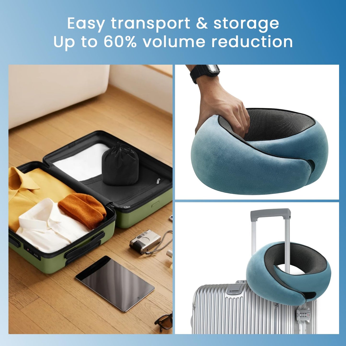 2024 New Memory Foam Travel Pillow for Airplanes,Neck Pillow for Traveling,Neck Plus Travel Pillow,Neck Plus Travel Neck Pillow