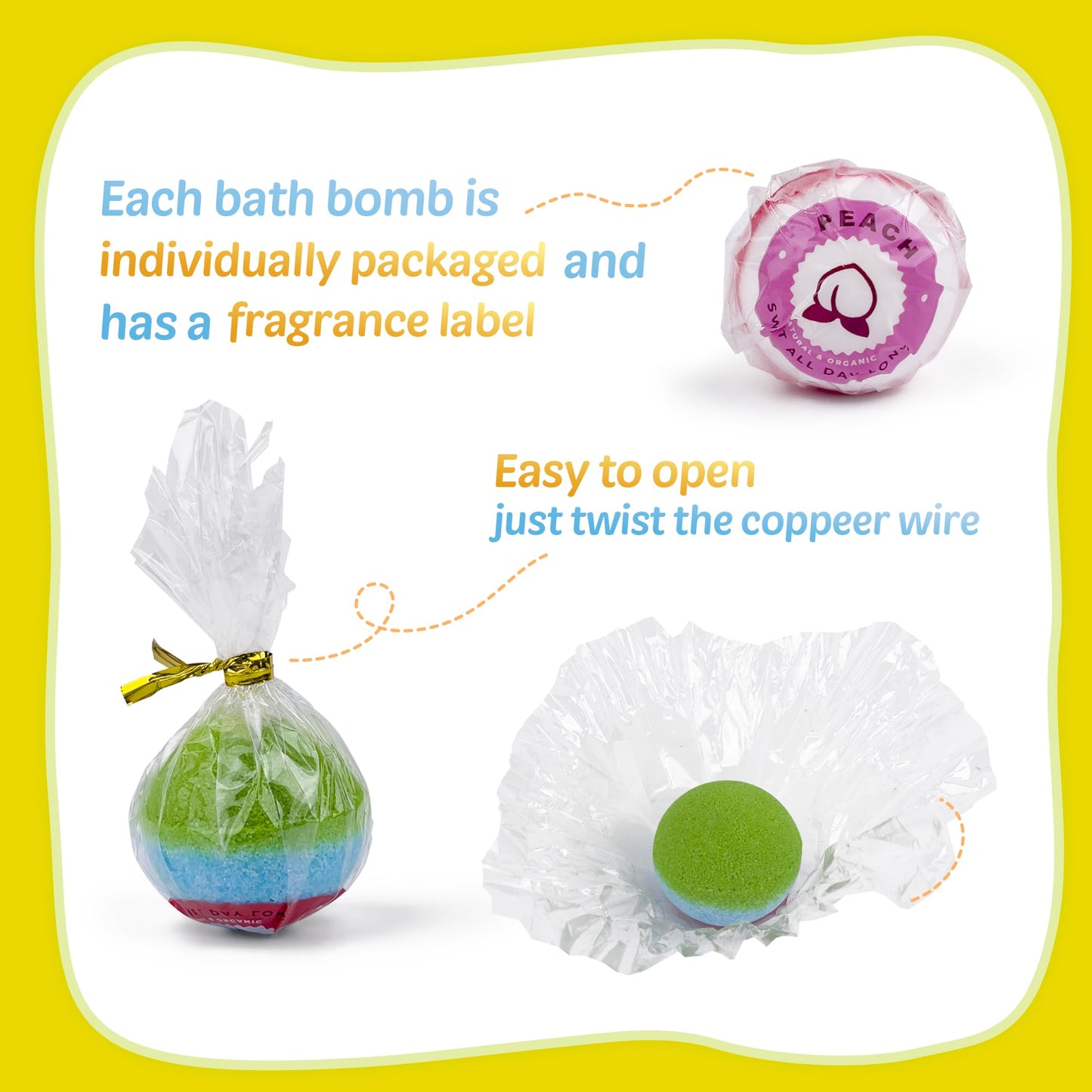 Yekery Bath Bombs for Kids with Toy Inside, 30 PCS Natrual and Organic Bubble Bath Bombs with Glow-in-The-Dark Surprise Inside, Perfect Handmade Birthday, Party, for Boys and Girls.