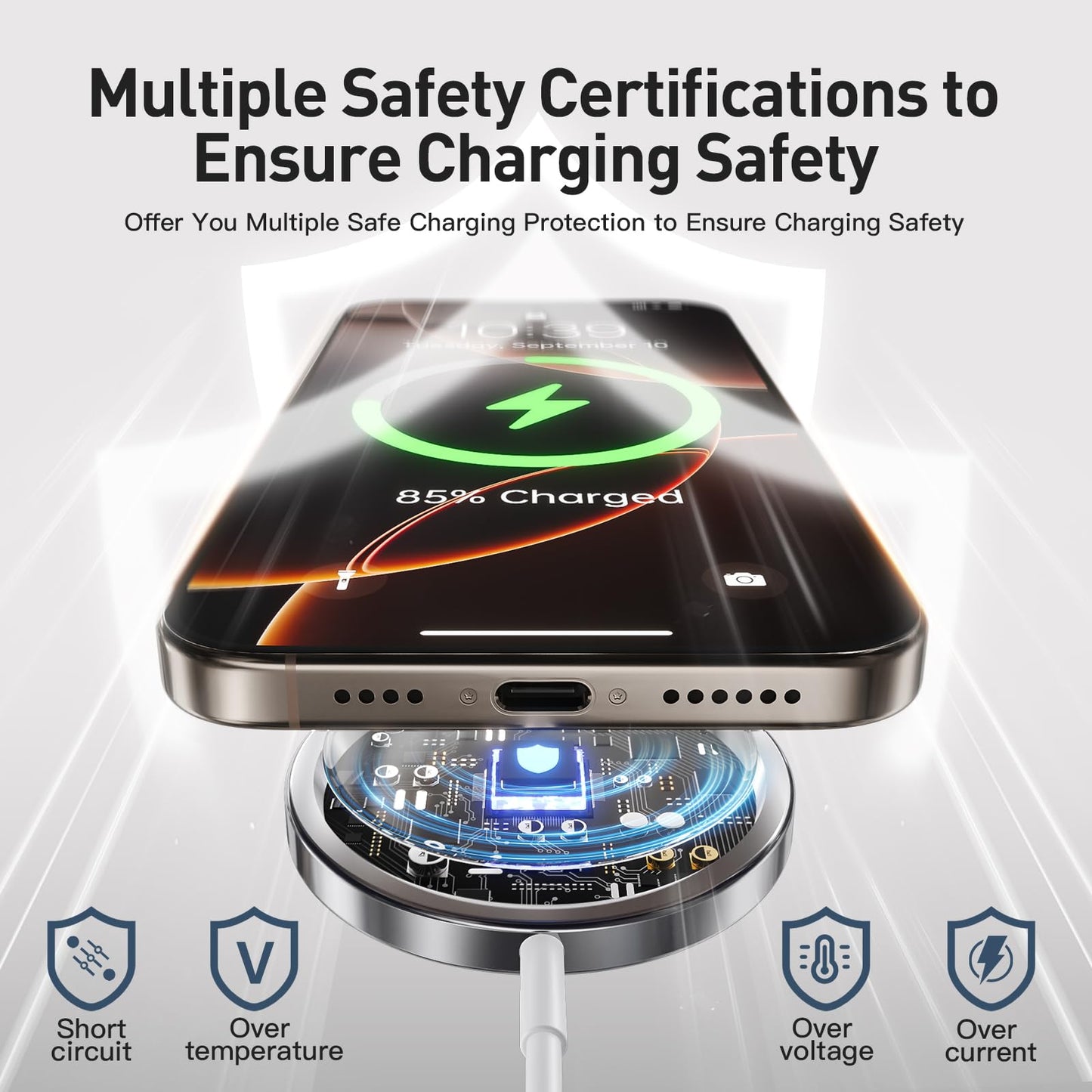 2025 Latest Magnetic Wireless Charger for iPhone: Mag Safe Charger Fast Charging Pad Compatible with iPhone 16 15 14 13 12 Pro Max Plus & Airpods 2 3 4Pro(3 Pack)