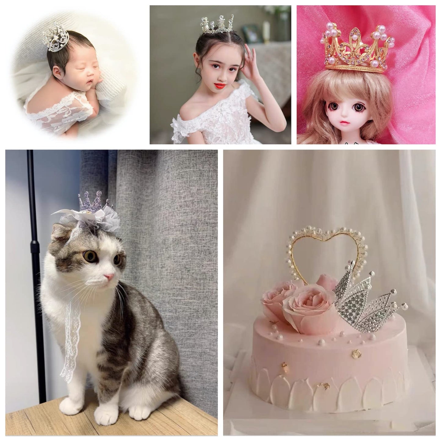 Infant Baby Girl Boy Crown Photo Shoots Headband for Newborn Crystal Princess Party Headwear Photography Props