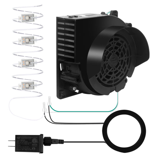 Inflatable Replacement Fan Blower, Mini Air Blower with 4 LED Light,3100(r/min) Waterproof Fan Blower Motor for 3-9FT Halloween Christmas Easter Yard Inflatable Decorations