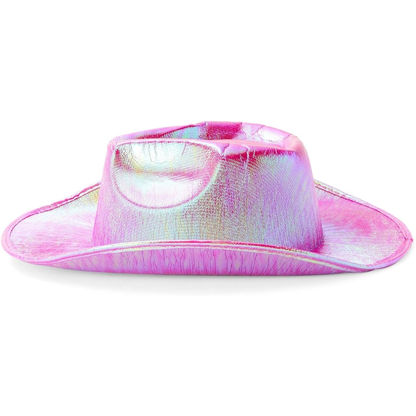 Zodaca Holographic Party Cowboy Hat, Metallic Space Cowboy (Hot Pink, Adult) - Cowgirl Hat - Space Party - Cowgirl Costume Women