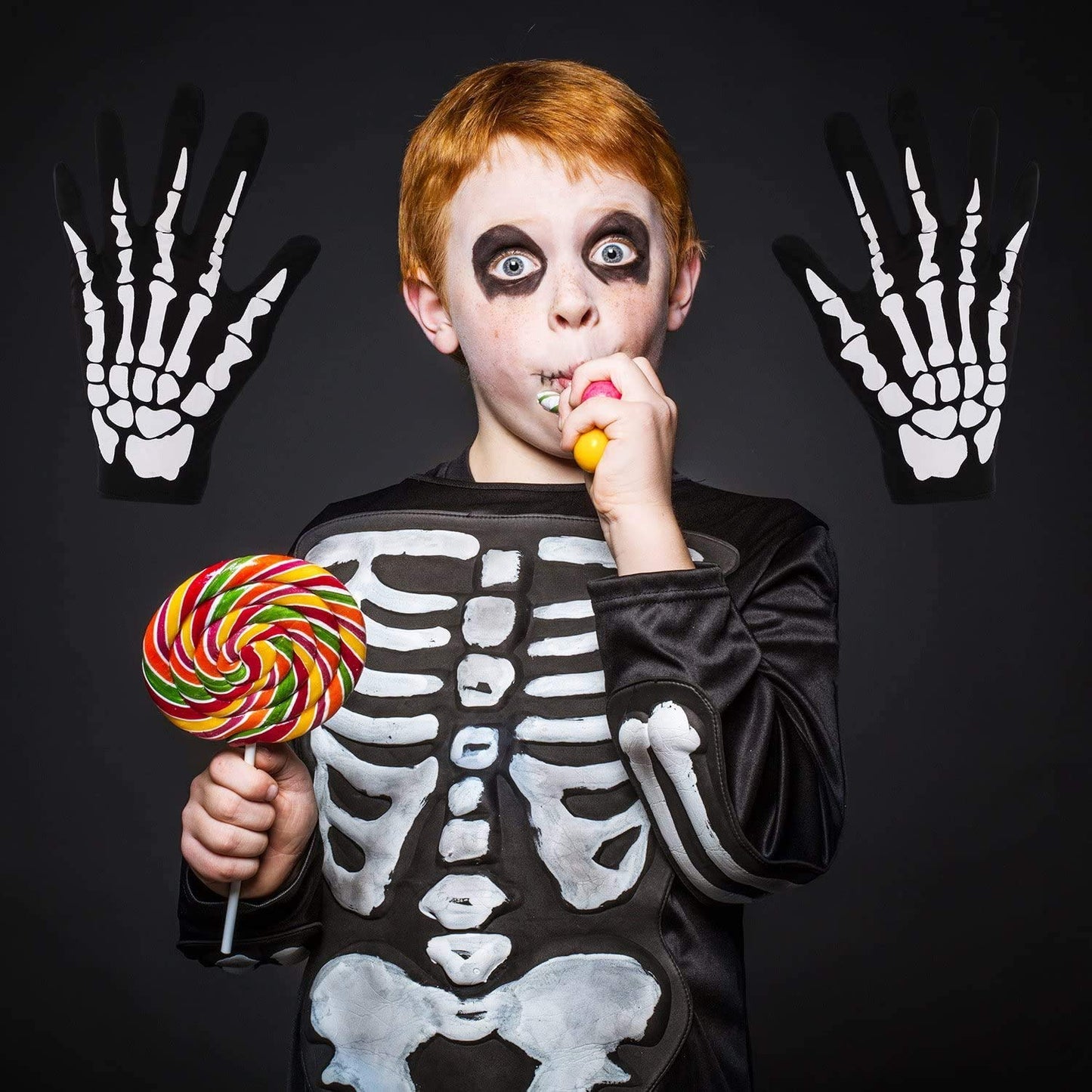 XUECHEN Halloween Skeleton Gloves,Unisex Skull Full Finger Gloves,for Costume Cosplay Men Women Accessories