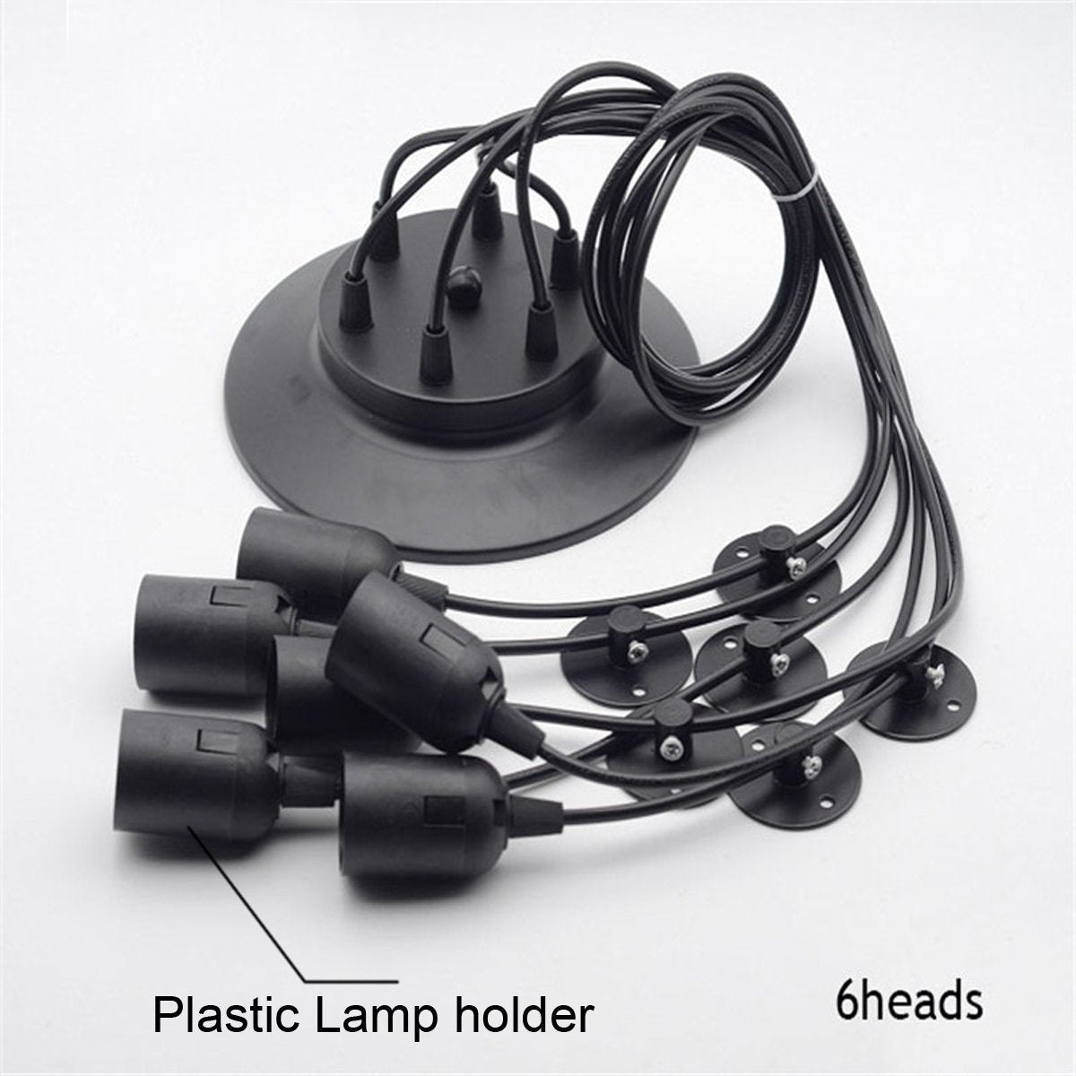 ZHMA Classic Spider pendent Lamps, Ajustable DIY Ceiling Spider Light E27, Rustic Chandelier, Industrial Hanging Light Dining Hall Bedroom Hotel Decoration, 6 Arms(Each with 1.7m Wire)