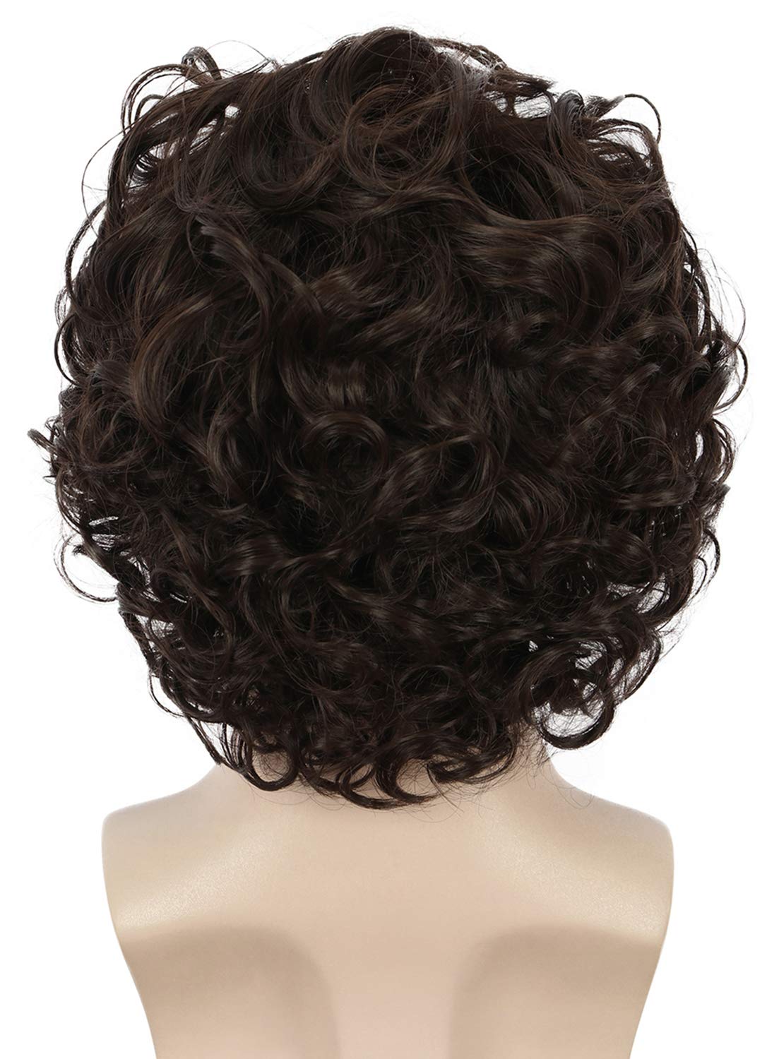 yuehong Mens Short Curly Brown Wig Anime Cosplay Wigs Halloween Cosplay Costume Hair Wig