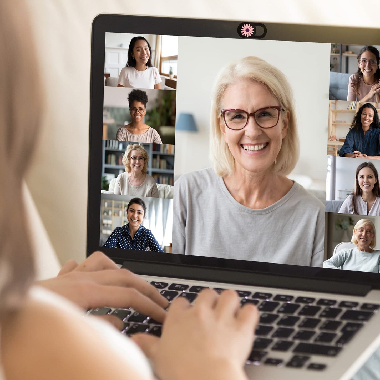 IMNEXT2U Laptop Camera Cover Slide 3 Pack Ultra Thin Slide Laptop Camera Cover for Echo Show, Computer, Tablet, Mac Air, Chromebook, PC - Daisy New (Patent Pending)