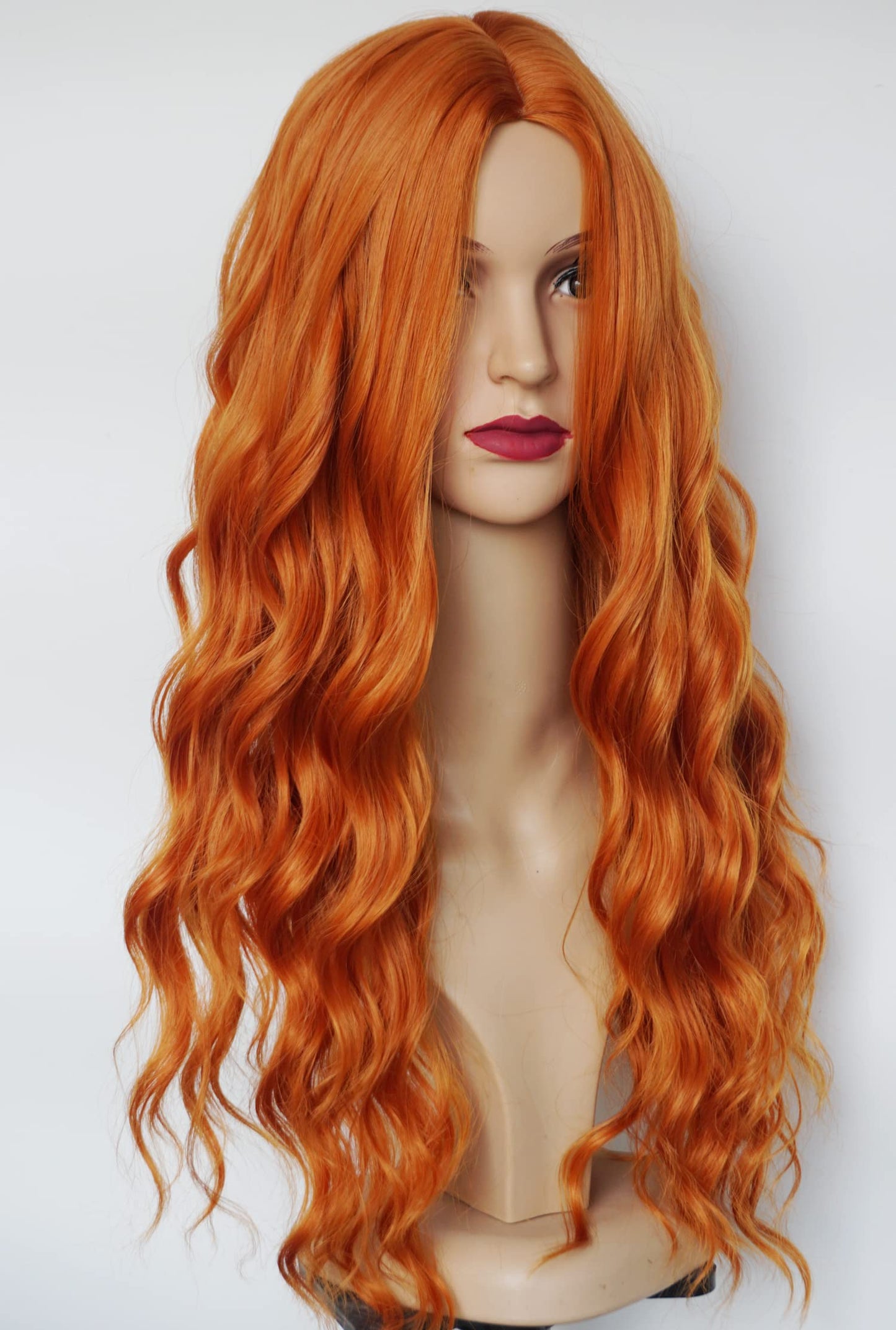 Long Ginger Wigs ginger red wig braids wigs long red curly wig synthetic Heat Resistant Fiber Halloween Costume Wig for Women(ginger)