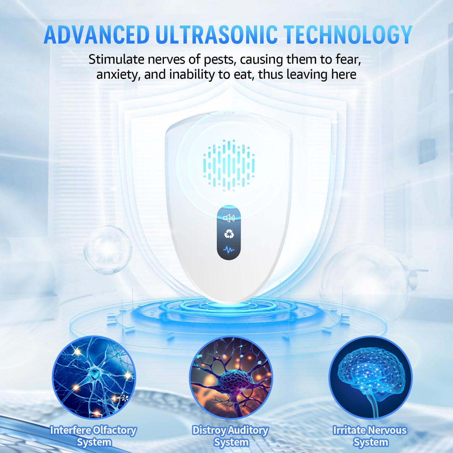 2025 Upgraded Ultrasonic Pest Control Repeller, Mouse Repellent Indoor for Spider Bug Roach Ant Fly Rat Mice Insect Deterrent, Mouse Rodent Repellent Ultrasonic Plug in, 3 Mode Switching, 6 Pack