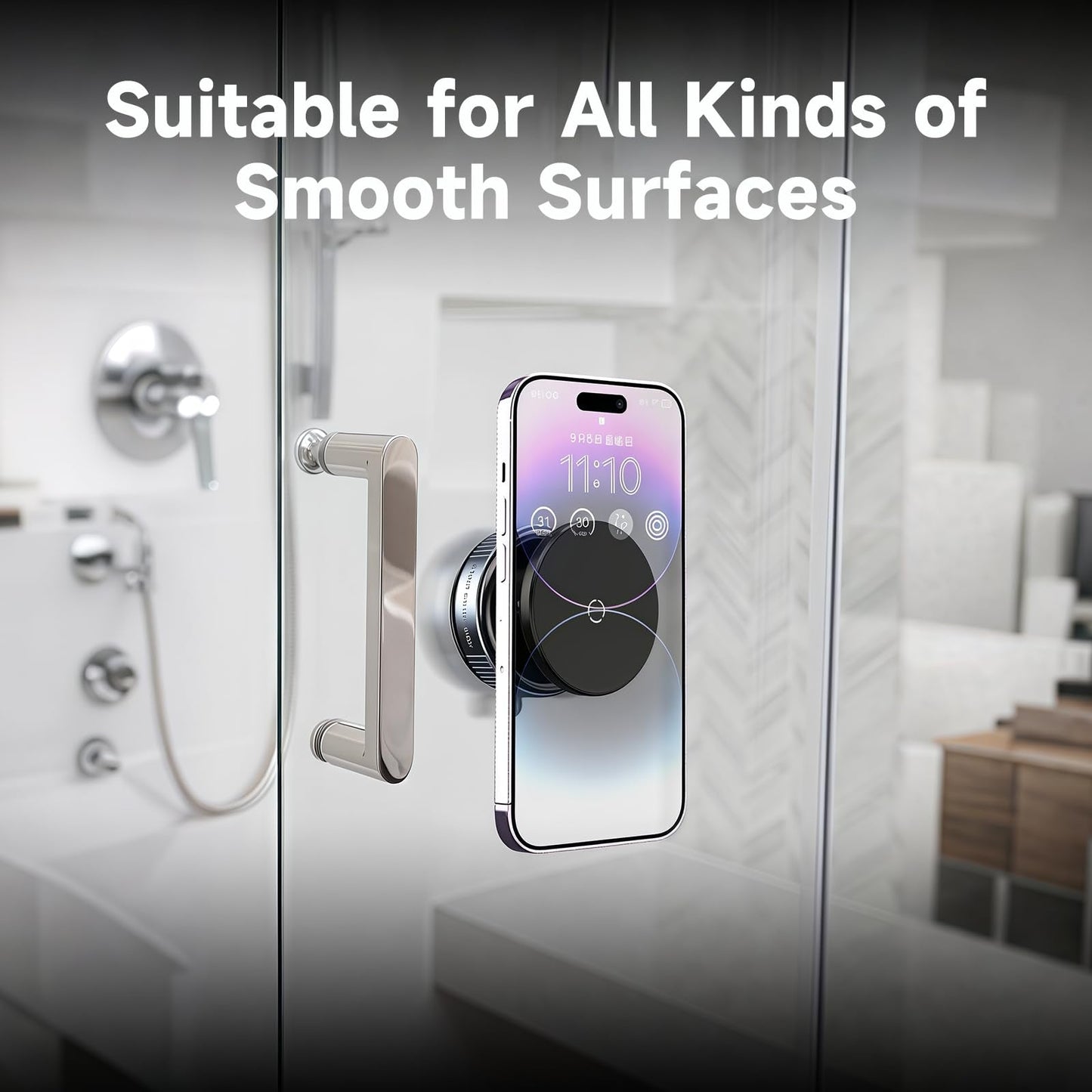 2025 Upgraded Vacuum Magnetic Phone Holder for Car and Gym, 360° Rotatable Mount for iPhone 16e 16 Pro Max 15 14 13 12 & Android, Perfect for Smooth Surfaces, Makeup, Shower