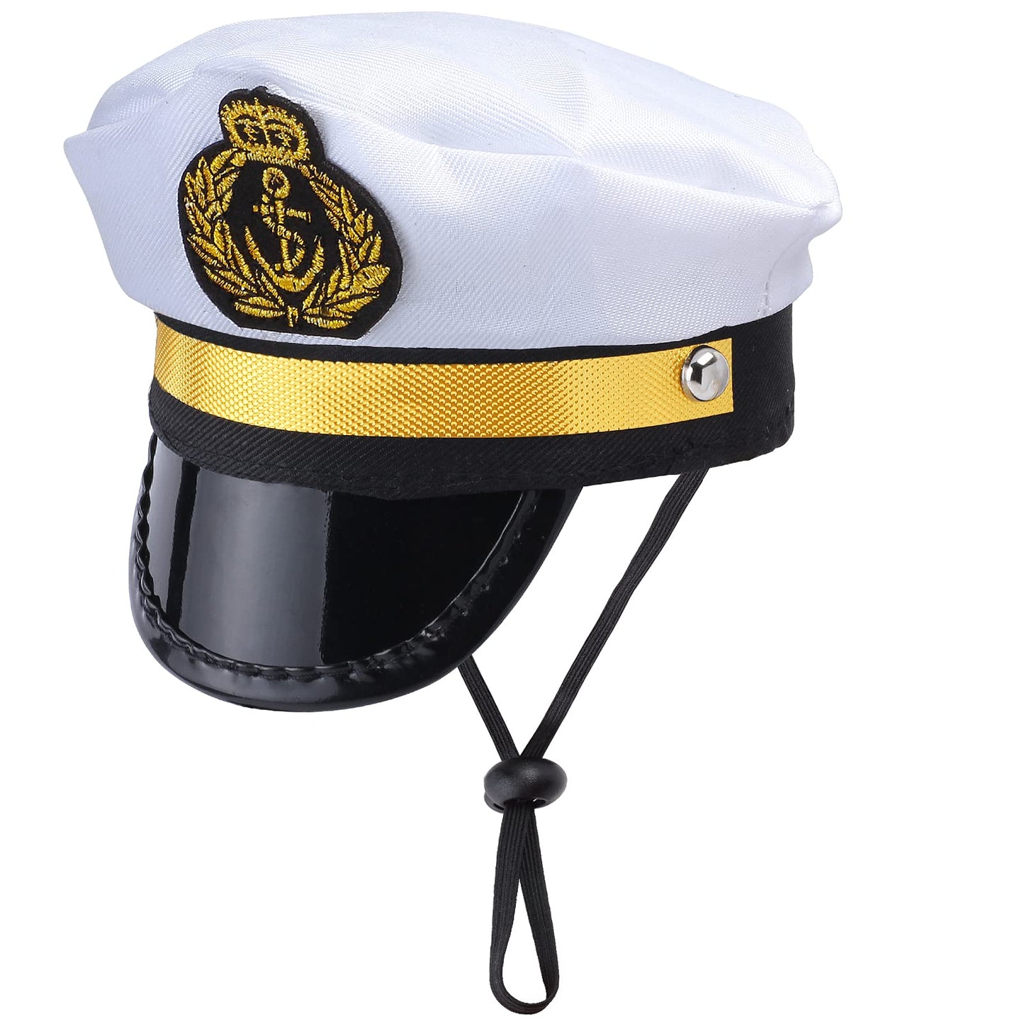 Yewong Pet Captain Sailors Costume Set Dog Cat Sea Captain Hat with Pet Anchor Triangle Bibs Scarf for Cat Puppy Navy Halloween Cosplay Costume Accessories Photo Props (White-B)
