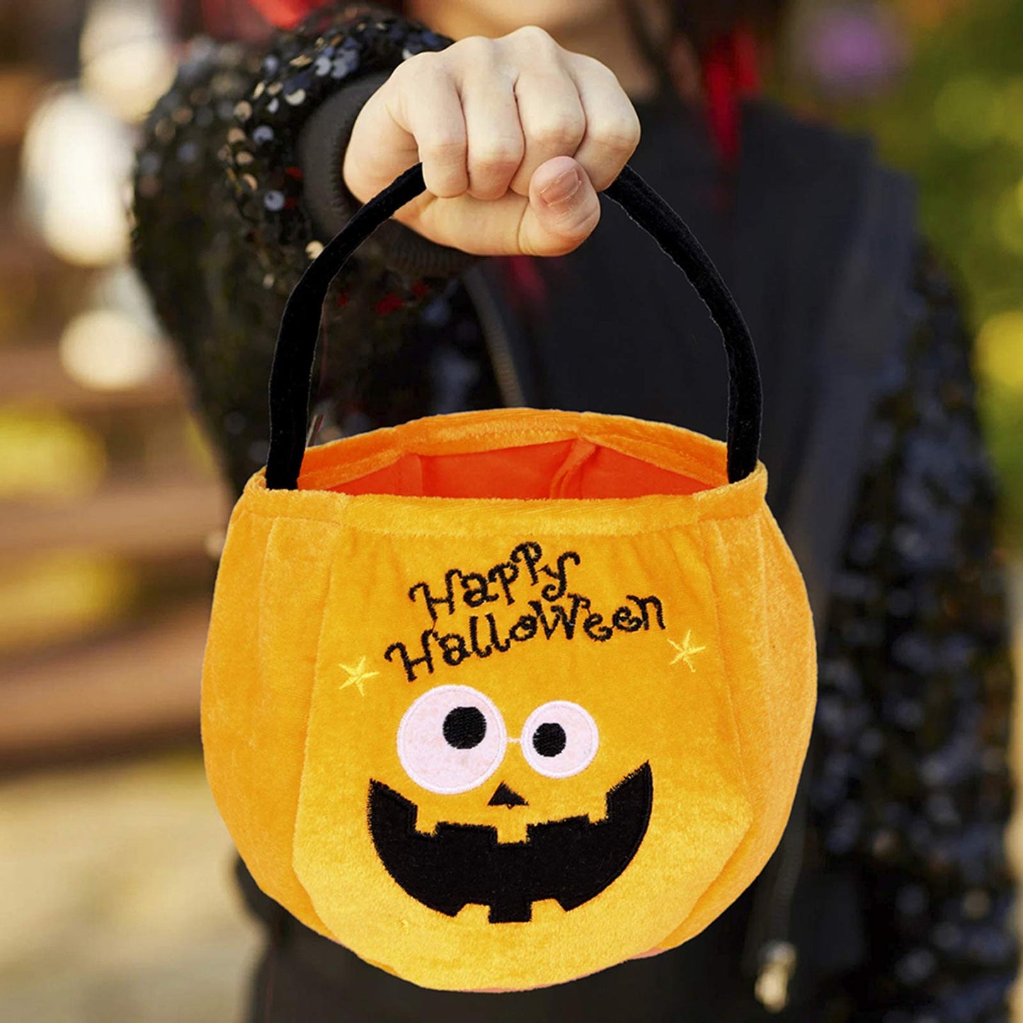 YIVEKO 2 Pieces Halloween Trick or Treat Bags for Kids Candy Gags Large Reusable Pumpkin Bags Tote Canvas Bag for Trick or Treating Party Favor Bags for Halloween