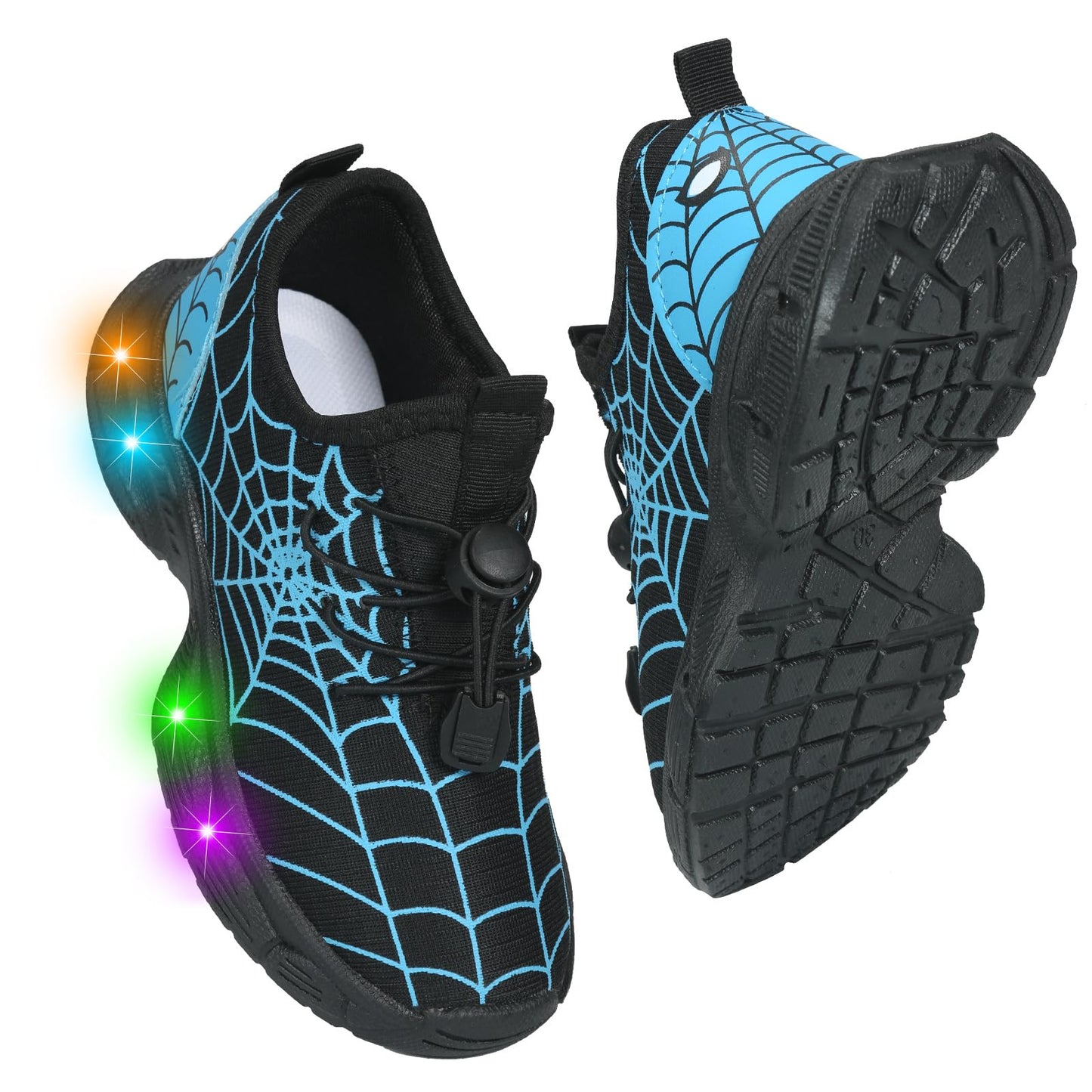 YAOWUQUAN Boy Festive Tennis Shoes for Children's Parties Breathable Light Up LED Shoes for Kids(10,Black)