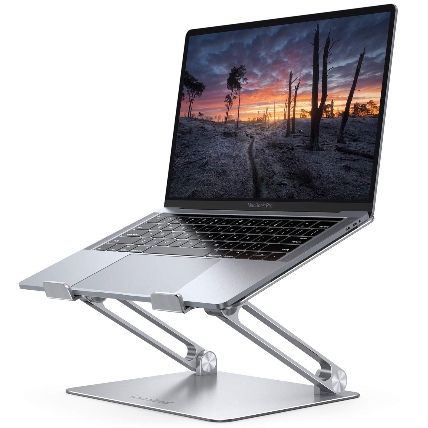 Lamicall Adjustable Laptop Stand, Portable Laptop Riser, Aluminum Laptop Stand for Desk Foldable, Ergonomic Computer Notebook Stand Holder for MacBook Air Pro, Dell XPS, HP (10-17.3'') - Silver