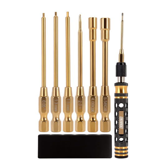 INJORA RC Tool Kit 6 in 1 Screwdriver Quick Change Allen Key Hexagon Screwdrivers for SCX24 Gladiator Bronco C10 JLU Deadbolt FMS FCX24 Micro Crawler Car