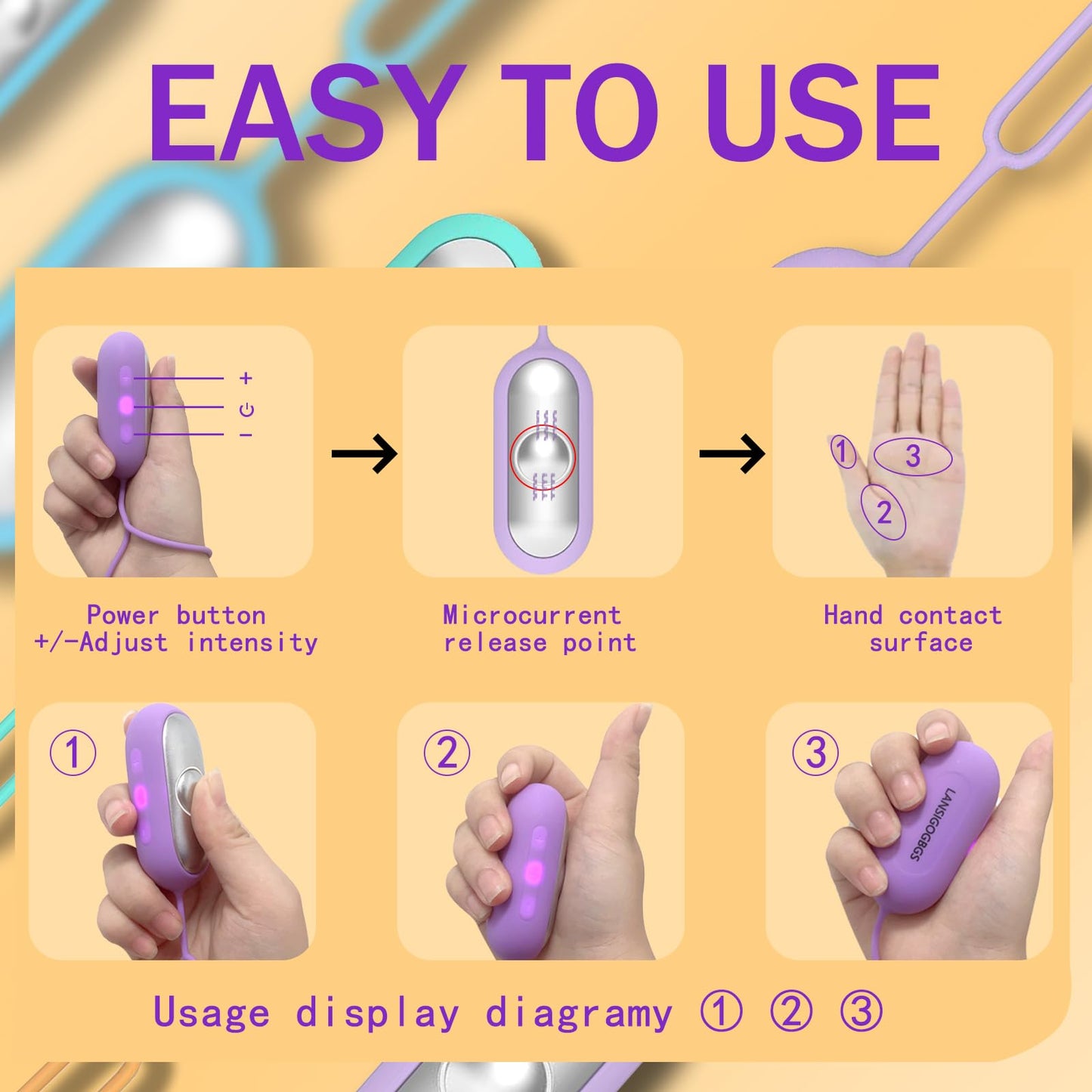 LANSIGOGBGS Sleep Instrument,Brain Massage Adjust Heart Rate,Headache Focus Attention,Small and Easy to Carry,Improve Deep Sleep (Purple)