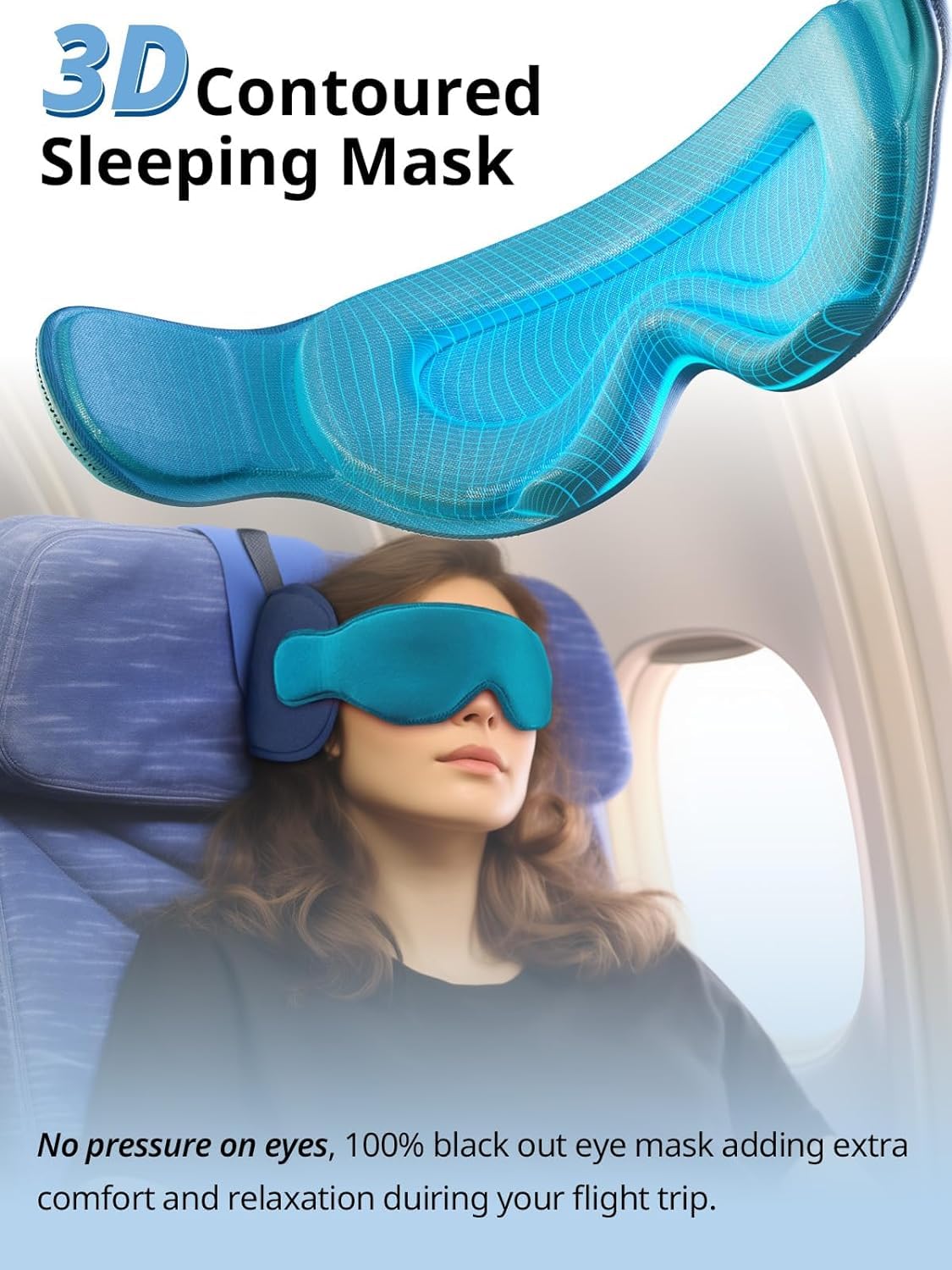 Inspireyes Travel Pillows for Airplanes, FSA HSA Eligible Approved Travel Accessories for Long Flight, Car Travel Pillow for Kids, Eye Mask for Sleeping Airplane, Light Black