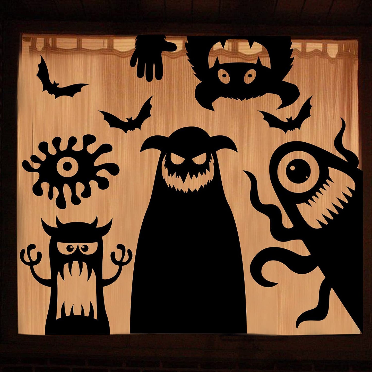 LOMIMOS Large Halloween Window Clings Decorations,Giant Silhouette Demon Ghost Window Stickers Decals for Halloween Home Decor Indoor Party Decorations