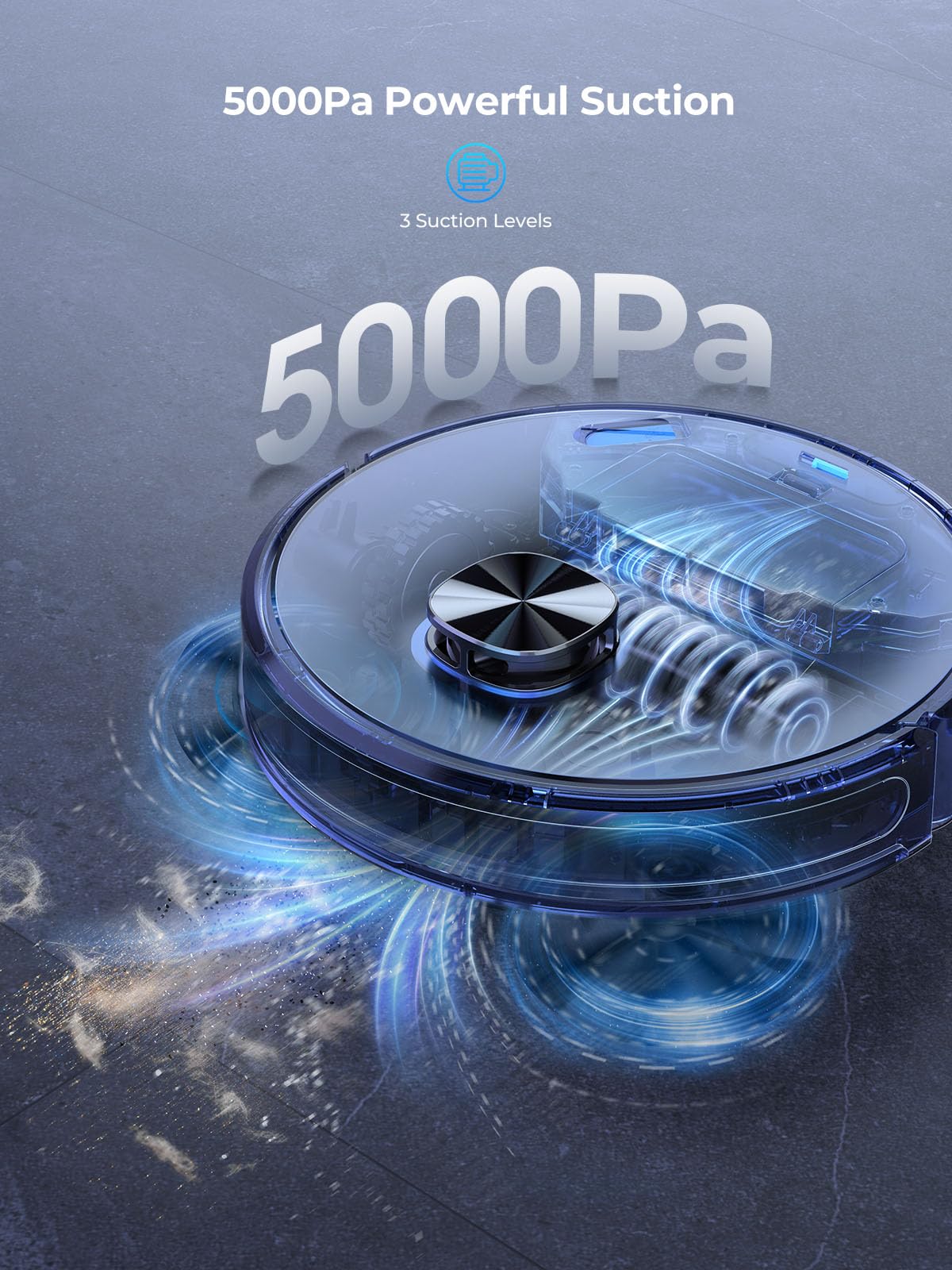 Laresar Clean Robot Vacuum and Mop, 5000Pa Robot Vacuum with 60 Days Self Emptying Station, Lidar Navigation Robot Vacuum Cleaner, Mapping, WiFi/APP/Voice,Ideal for Pet Hair,Carpet and Hard Floor