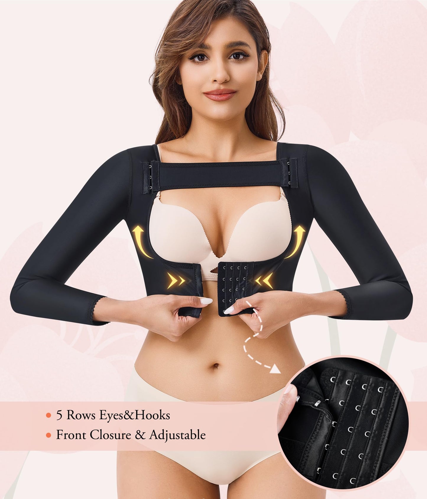 LANCS Women Upper Arm Shaper Post Surgical Compression Sleeves Slimmer Tops Posture Corrector Vest Shapewear