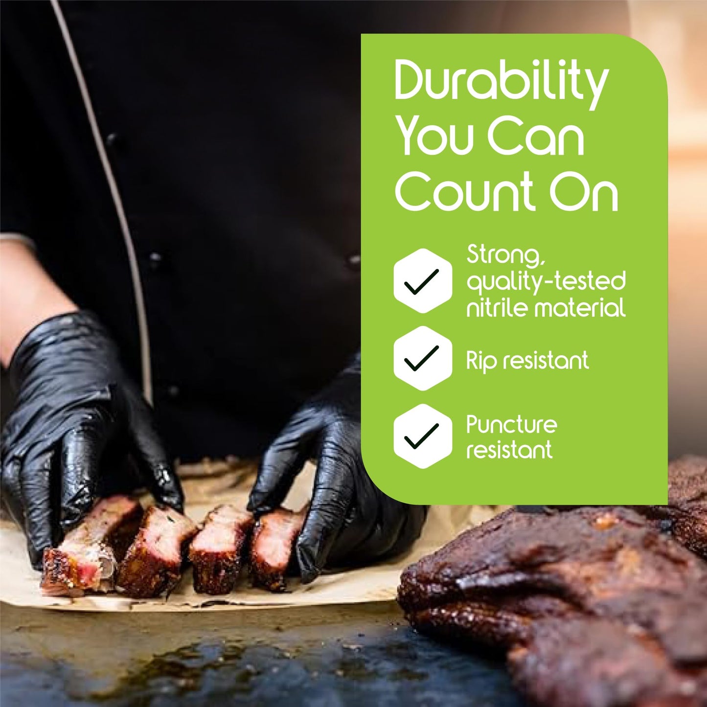 Inspire Black Nitrile Disposable Gloves | 4.5 Nitrile Chemical Resistant Medical Cooking Cleaning Disposable Black Gloves (Box Of 100, Medium)