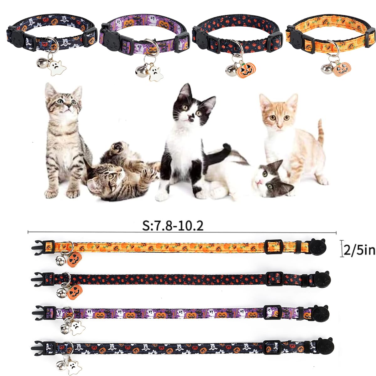 Yizepet Cat Collars with Bells, Breakaway Kitten Collar, Cute Kitty Collar, Pet Supplies Accessories