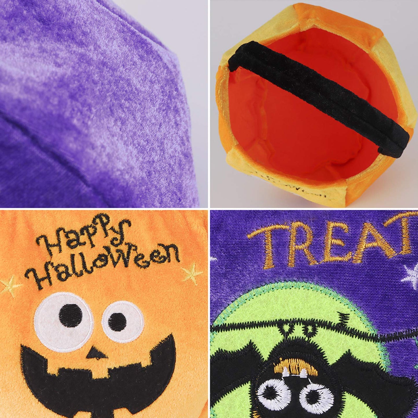 YIVEKO 2 Pieces Halloween Trick or Treat Bags for Kids Candy Gags Large Reusable Pumpkin Bags Tote Canvas Bag for Trick or Treating Party Favor Bags for Halloween