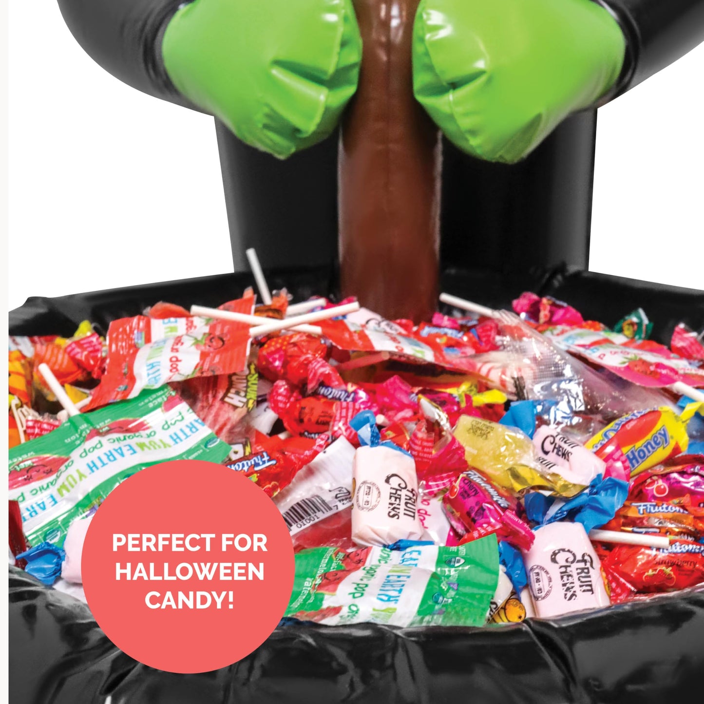 48" Inch Summerween Inflatable Witches Cauldron Outdoor Halloween Candy Holder Bowl - Up to 72 Drink Beverage Cooler and Ice Chest Halloween Party - Inflables De Enfriador Candy Caldron