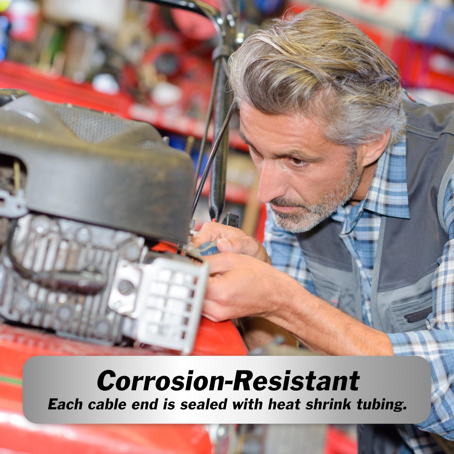 InstallGear AWG 5 Gauge 10ft Battery Power Inverter Cables - 2ct Red/Black Battery Cable for Solar, Auto, RV and Marine, Lawn Mower - 99.9% Deoxigenized Copper, Set - Battery Cable Wire - Battery Wire