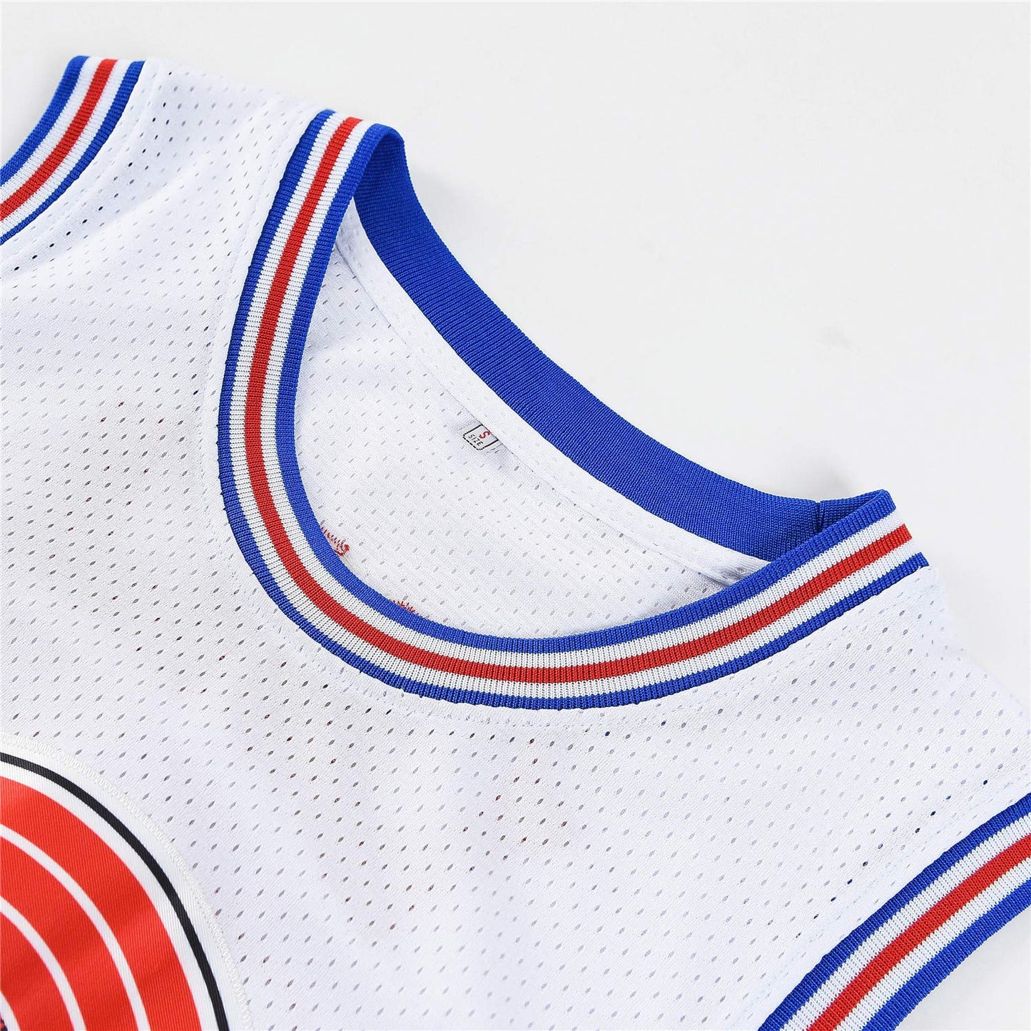 Lola #10 Bunny Space Mens Movie Jersey Looney Basketball Jersey Halloween Costumes Set with Bunny Head Hoop & Socks White M