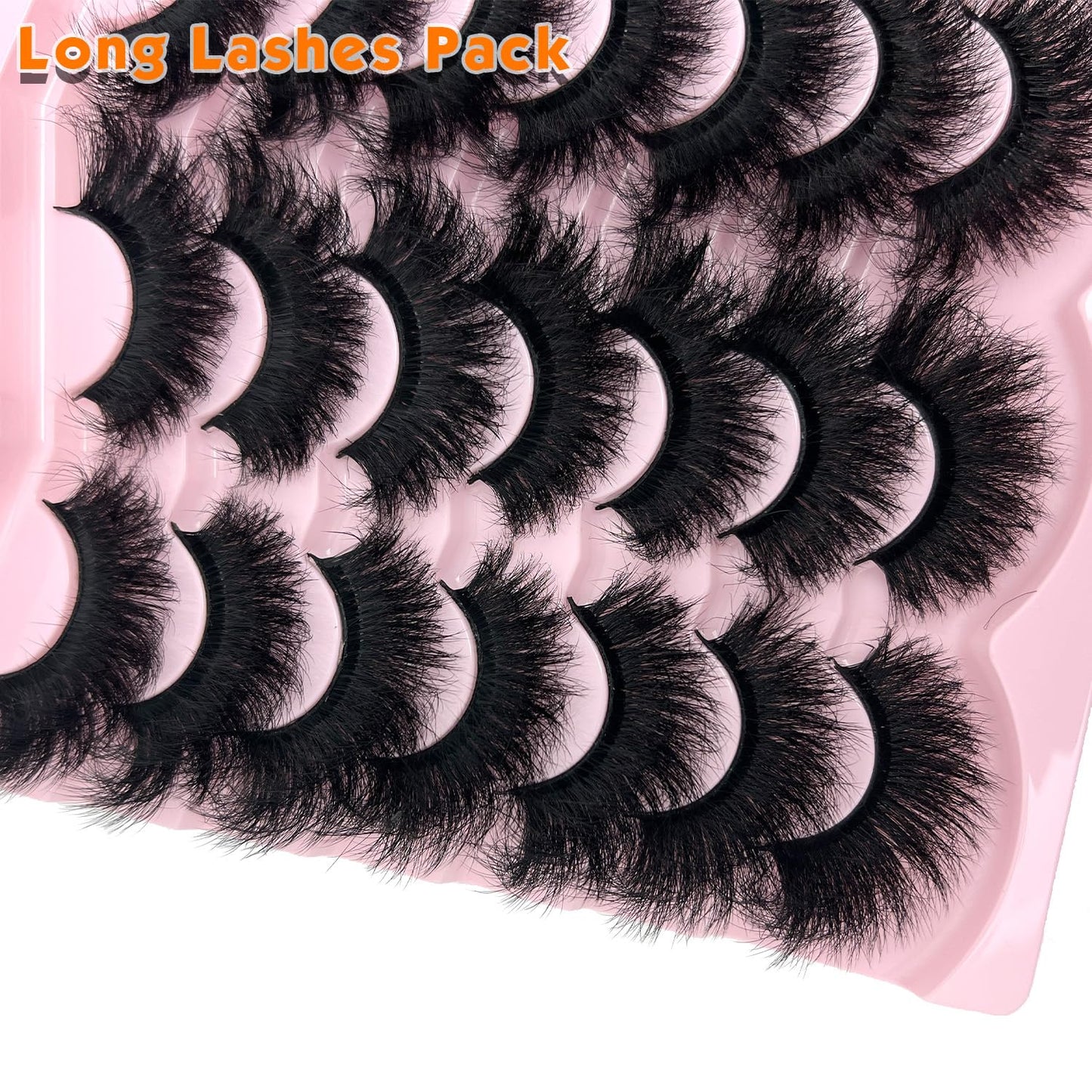 loladook Mink Lashes Fluffy 20mm Big Faux Mink Strip Lashes Cat Eye Long False Eyelashes Dramatic Soft 25mm 3D Volume Eyelashes 14 Pairs