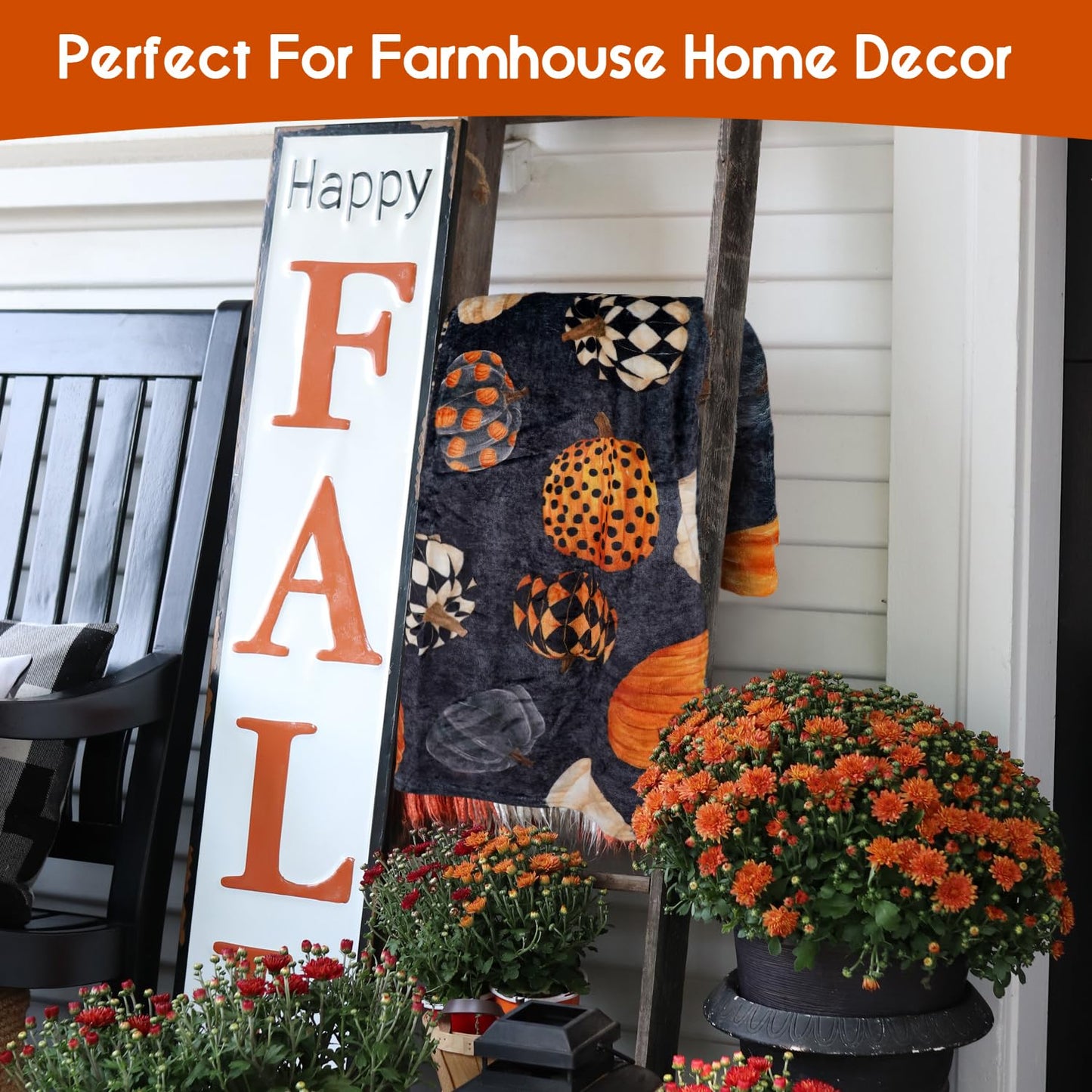 Yiyhuxf Halloween Pumpkin Blanket,Fall Fleece Blanket,Pumpkin Gifts for Women,Halloween Flannel Fleece Throw Blanket for Home Living Room Couch Bed Chair or Dorm Decor 60"x50"