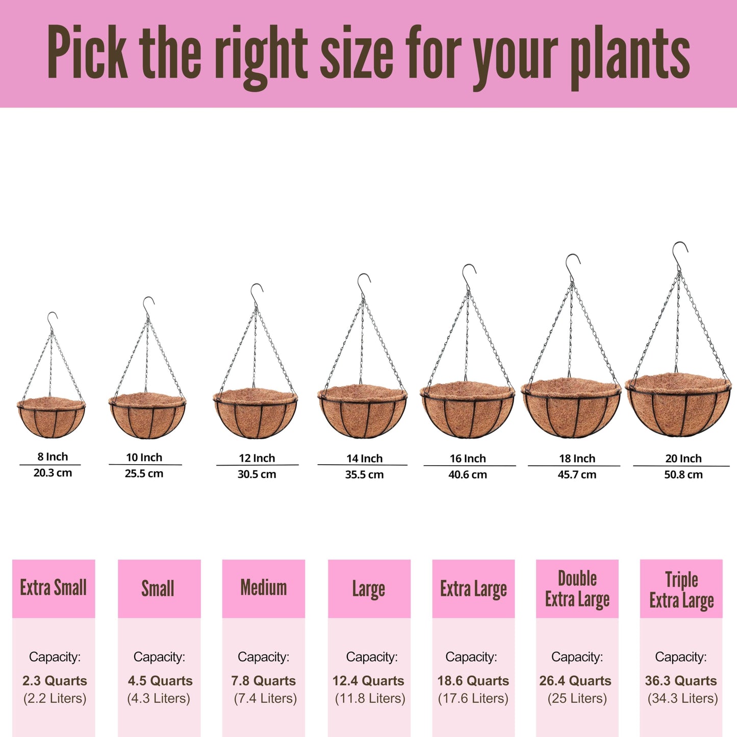 LaLaGreen Hanging Planters with Coco Liners (12 Inch, 3 Pack) Hanging Baskets for Plant Outdoor, Hanging Plant Pot Flower Metal Wire Round Holder Hanger Hook Chain Deck Porch Garden Balcony Boho Decor