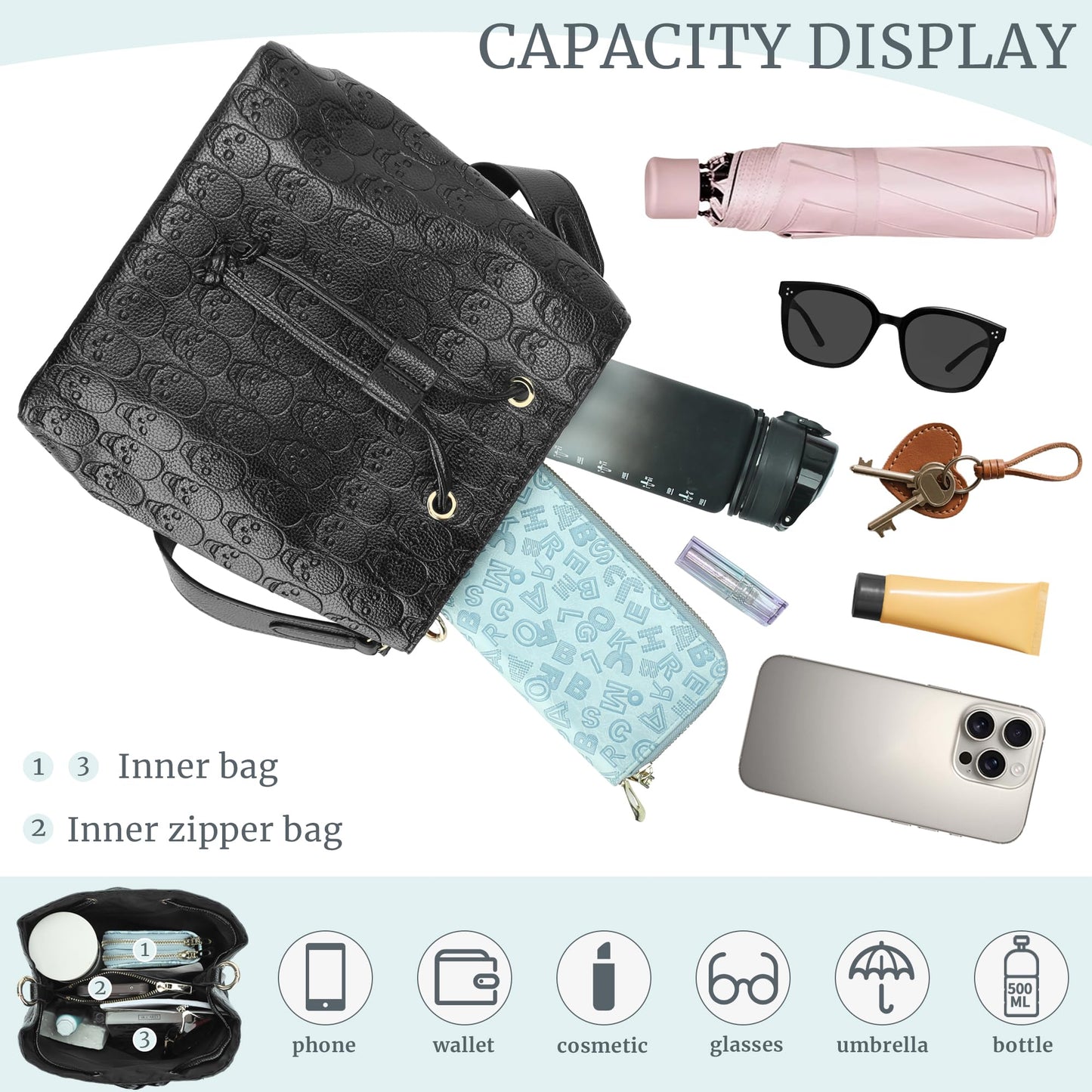 Womens Hobo Tote Bag Faux Leather Shoulder Bag for Women Bucket Bag Hobo Handbag Fit for Dating, Working, Shopping