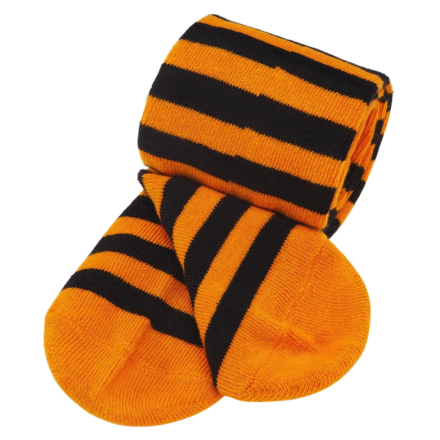 Zando Baby Halloween Tights - Girls Funny Orange & Black Striped Leggings - Toddler Size 6-12 Months