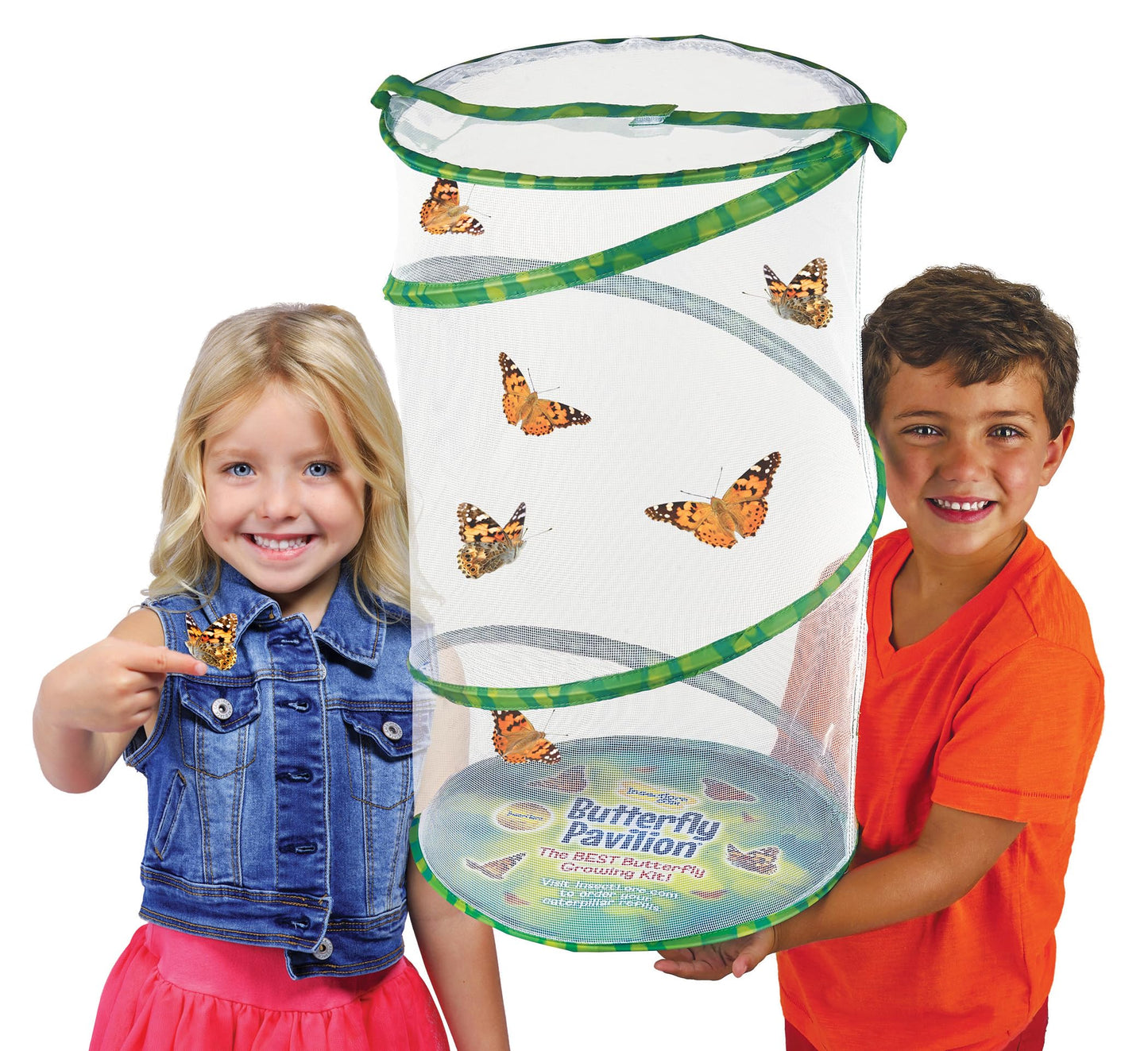 Insect Lore Giant Butterfly Garden with Voucher | 18 Inch Habitat | Life Cycle Figurines Included | Voucher to Redeem 5 Baby Caterpillars Later | Raise Painted Lady Butterflies